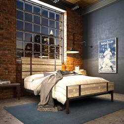 Dizaynerskaya-krovat-v-stile-loft-Ruth-s-derevyannymi-spinkami